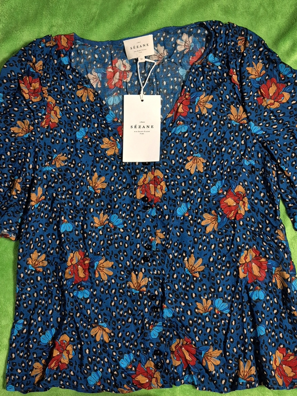 Blouse Cherry (Fleur Leopard Canard) - Picture 2 of 4